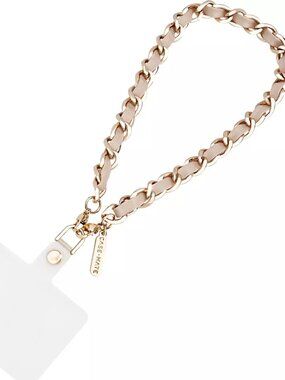 NWT Case-Mate Phone Charm Wristlet- Gold Chain with Taupe Leather